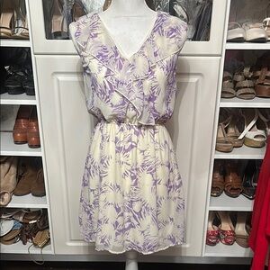 Francesca’s NWT Purple and Cream Floral Dress